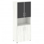 Шкаф книжный со стеклом в раме с нишей(без топа) LT-ST 1.4 R black  на Officeplan24.ru