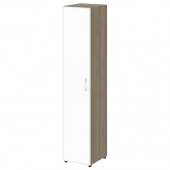 Шкаф книжный узкий со стеклом в раме (без топа) LT-SU 1.10 R (L) white