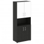 Шкаф книжный со стеклом в раме с нишей(без топа) LT-ST 1.4 R white на Officeplan24.ru